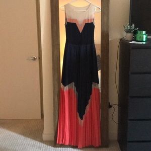 BCBG Color-Blocked Long Dress